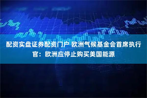 配资实盘证券配资门户 欧洲气候基金会首席执行官：欧洲应停止购买美国能源